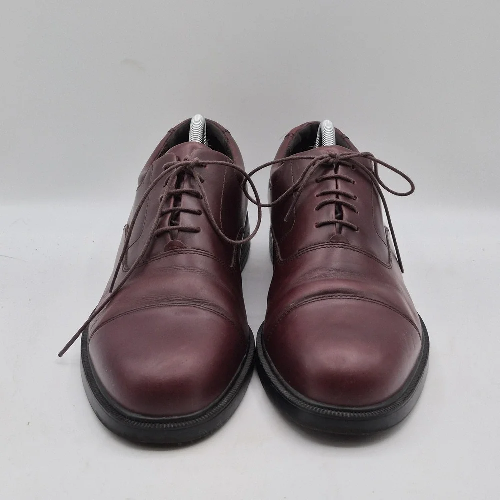 Rockport Shoes Mens Size 10.5 Red Leather Cap Toe Oxford Dress Lace Up M4347‎